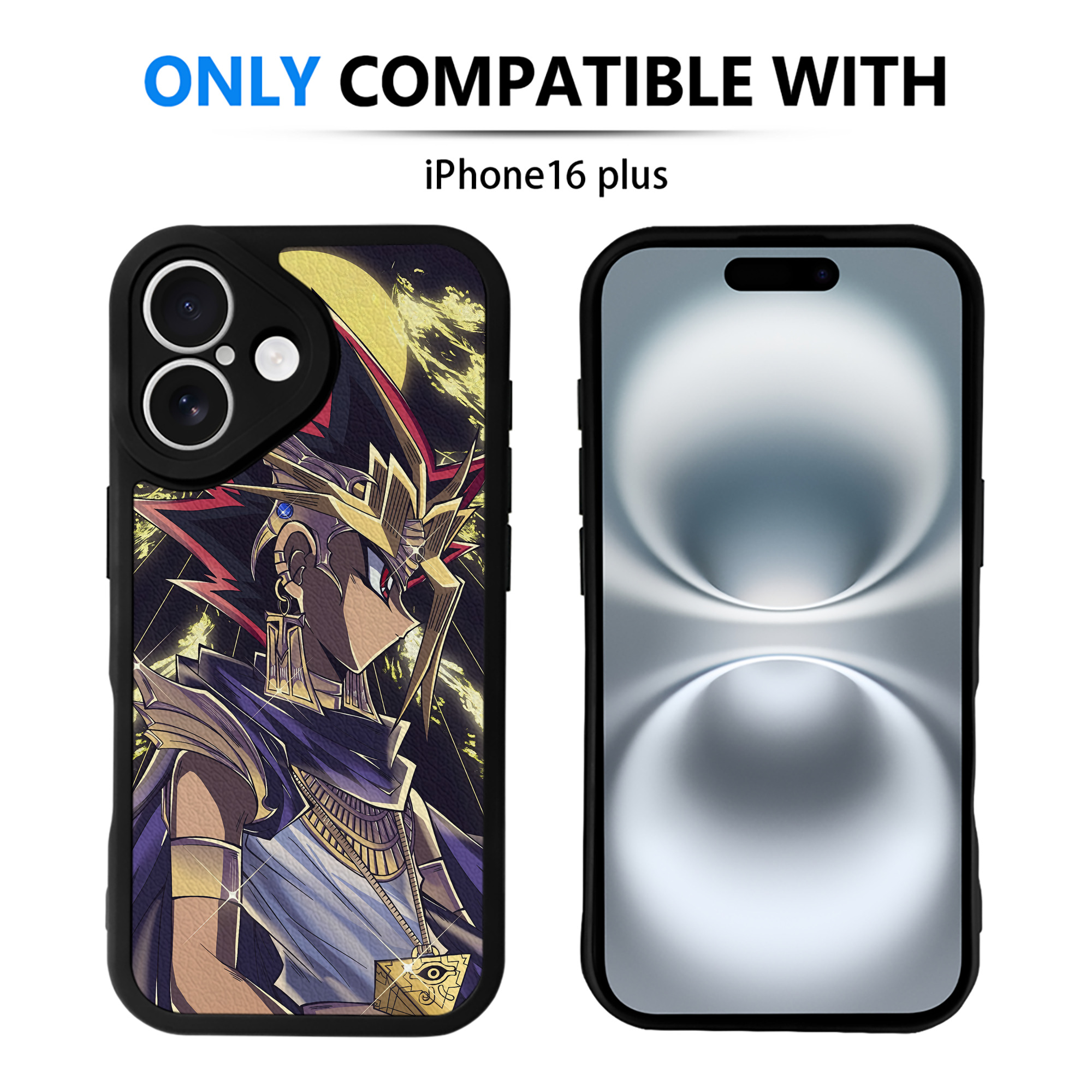 （画像用） 遊☆戯☆王 Yu-Gi-Oh! 【iPhone 16シリーズ対応】シリコンスマホケース（レザー調） 材質：シリコン
